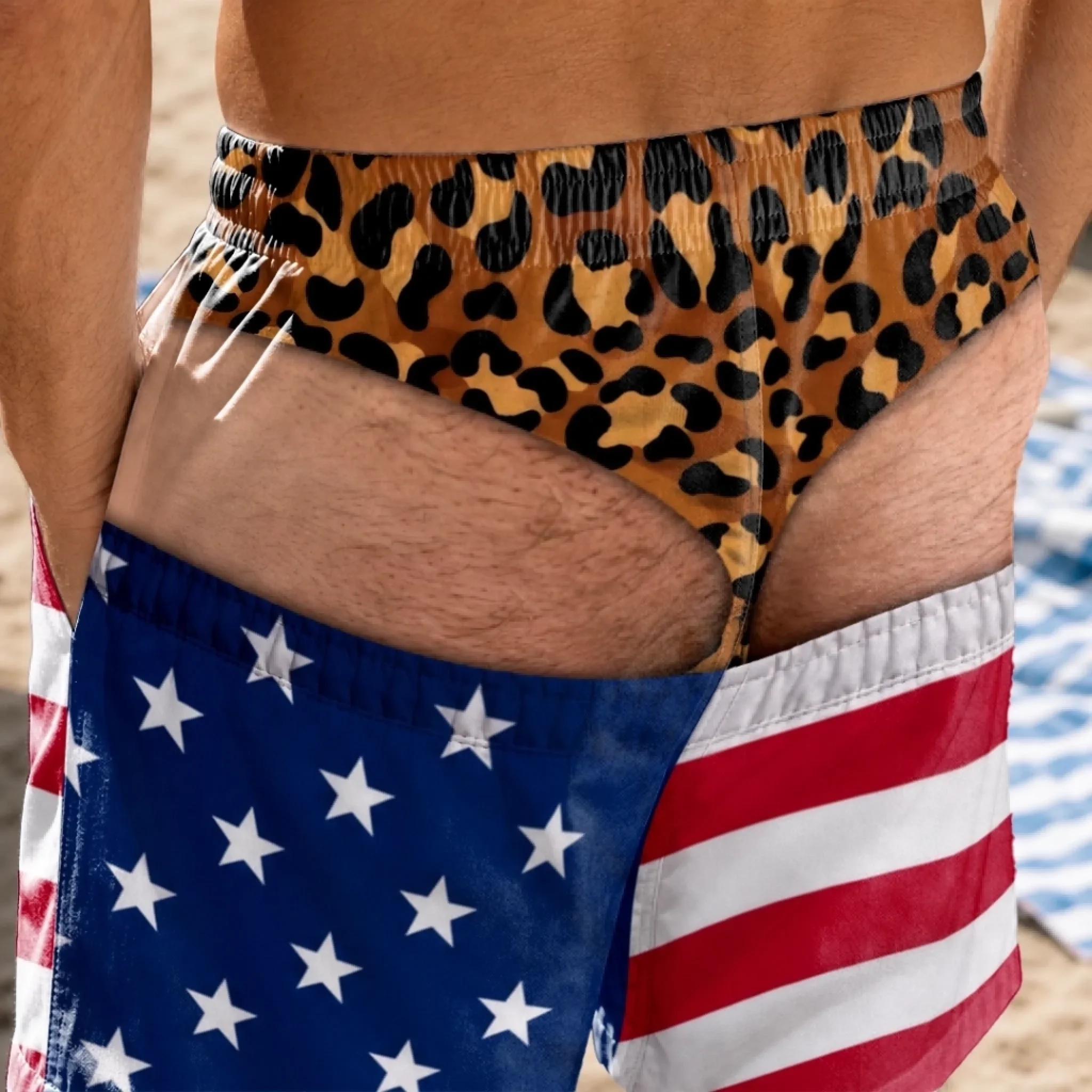 Custom Funny Men Swim Trunks Novelty Optical Illusion Swim Shorts Funny