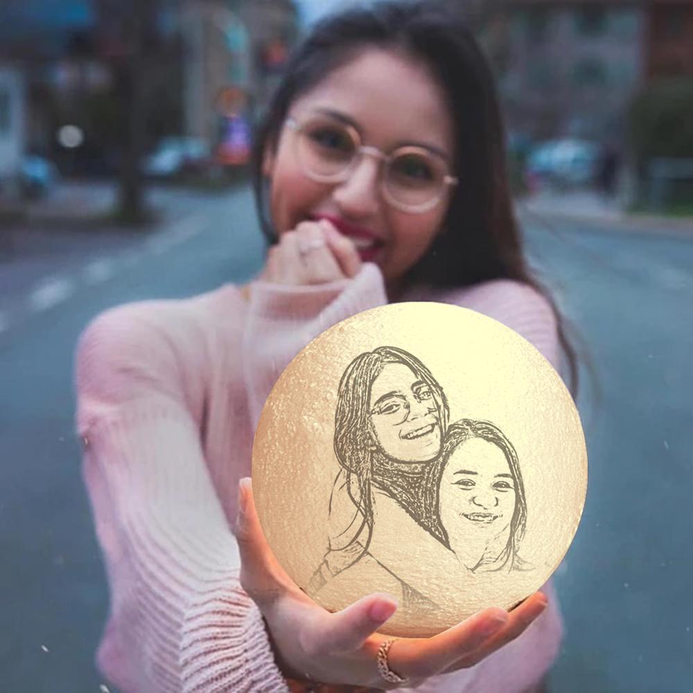 Photo Moon Lamp, Custom 3D Photo Light