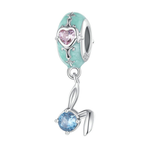 Easter Bunny Stopper Charm Spacer Charm Silver Easter