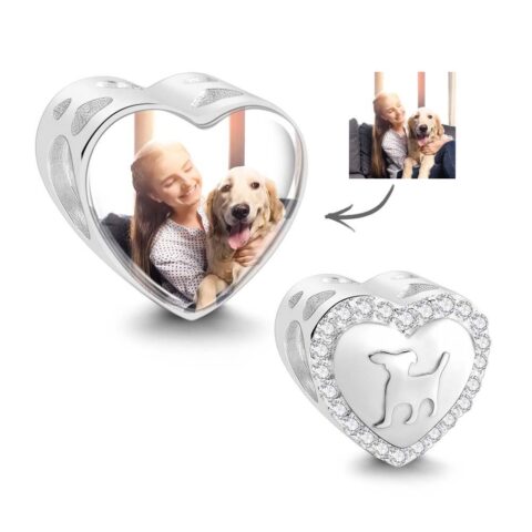Every charm tells a chapter – start their story today: Custom Photo Heart Charm Zircon