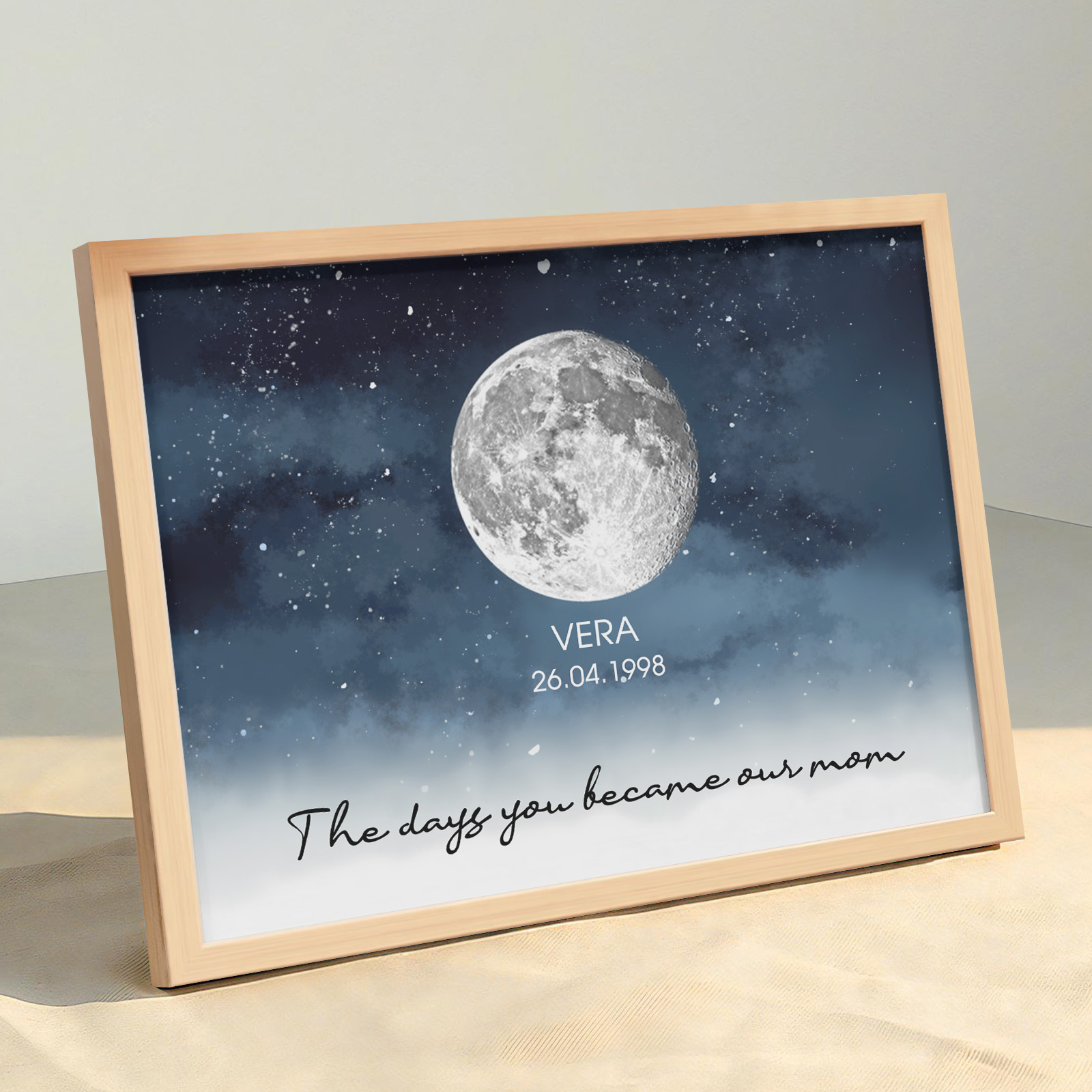 Personalized Starry Night The Day You Became Mom Custom Birth Moon