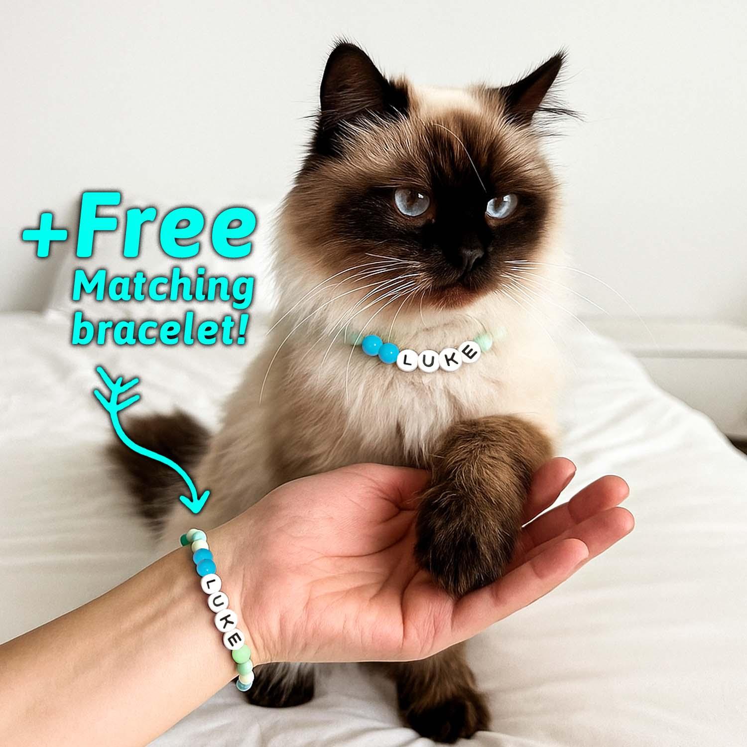 Personalized Name Beaded Pet Collar –Custom Dog Necklace for Your Furry