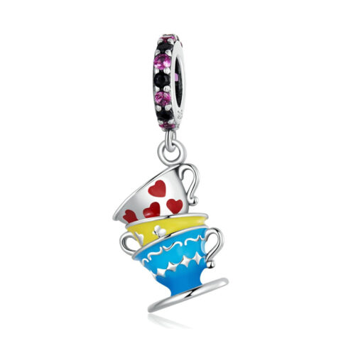 Magic Tea Cup Dangle Charm Silver