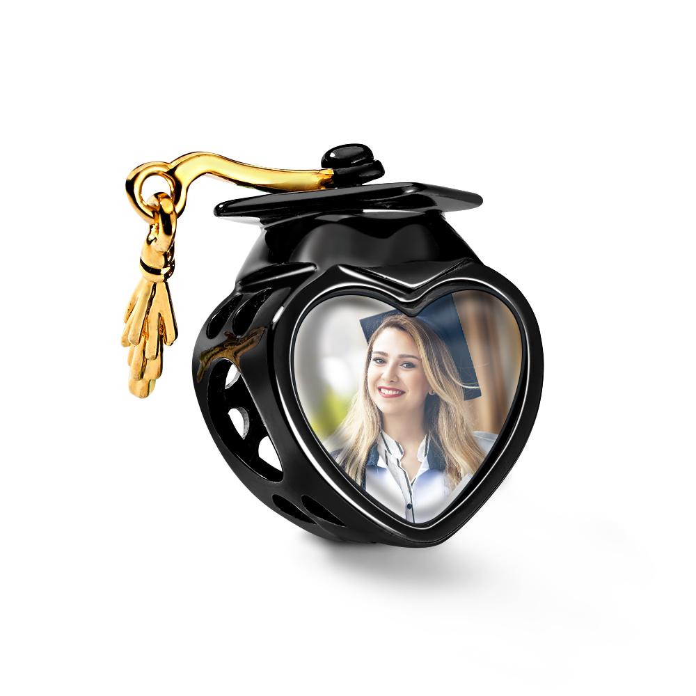 Academic Cap Photo Charm Bead Best Graduation Gift Fit All Major