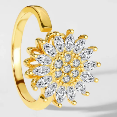 Sunflower Spinner Ring Gift for Lover