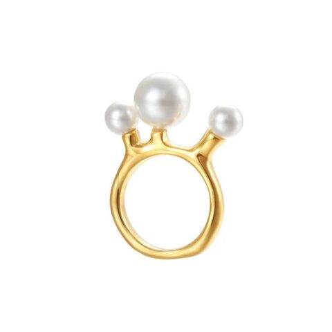 Branches Collection With Three Pearls Ring