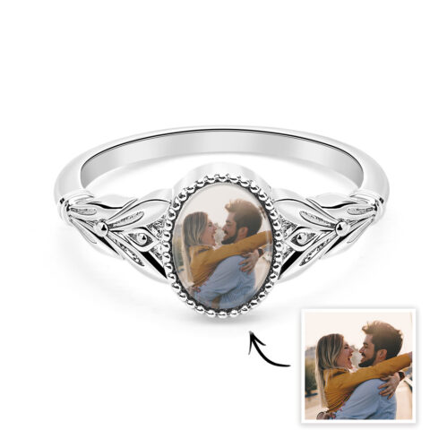 Vintage Photo Ring Custom Photo Jewelry for Couple Personalized Valentine’s Day