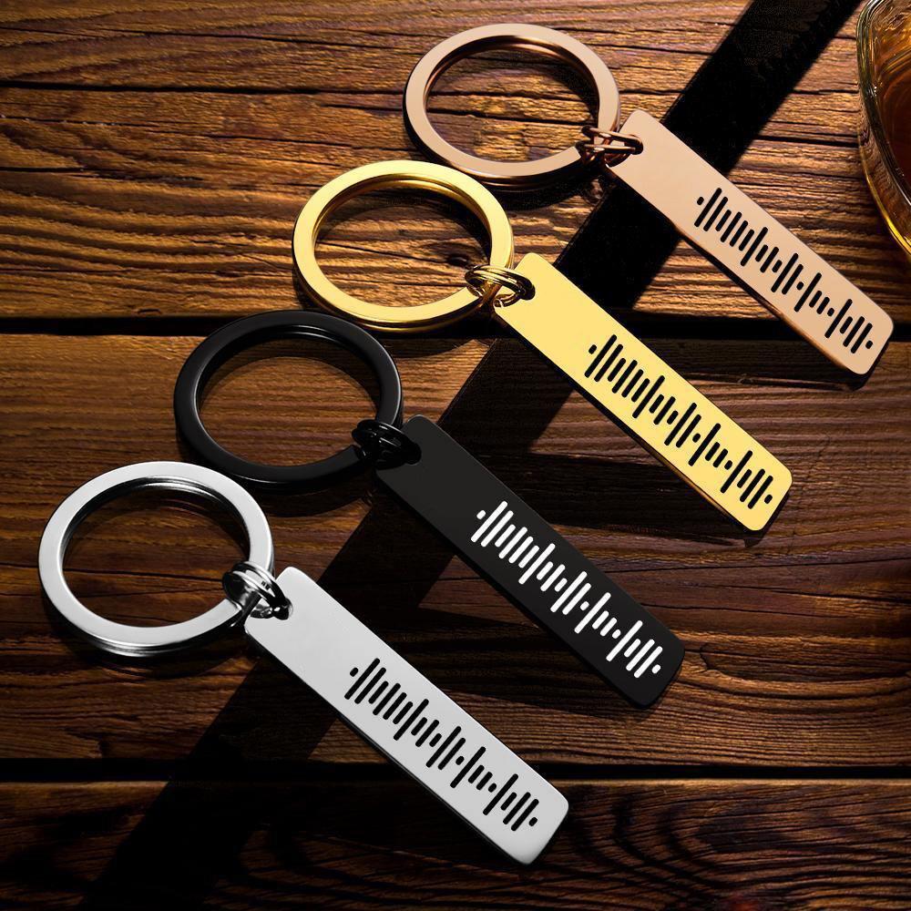 Scannable Music Code Keychain, Custom Music Song Keychains