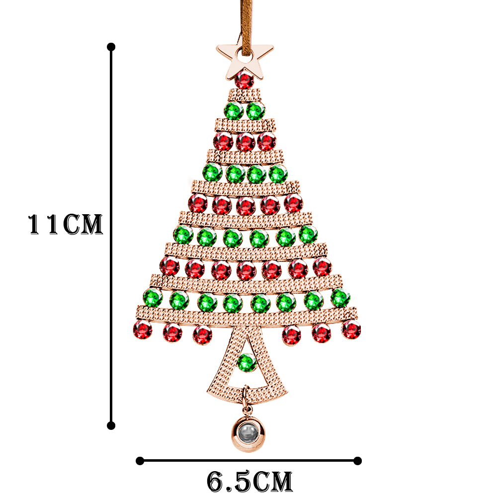 Personalized Photo Projection Ornaments Diamond Christmas Tree Shape Ornaments Christmas