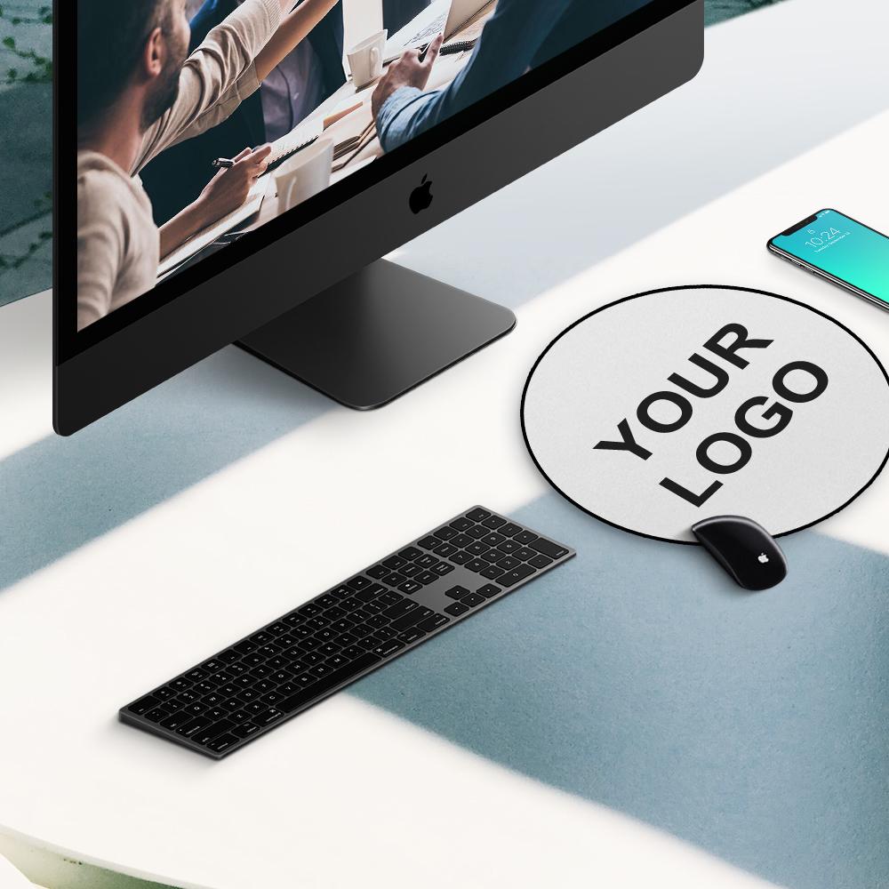 She Will Not Put It Down: Custom Photo Round Mouse Pad With Your Logo Enjoy The Life