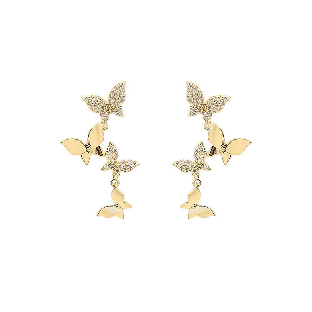 Butterfly Linear Drop Earrings Social Butterfly Long Earrings Bridesmaid