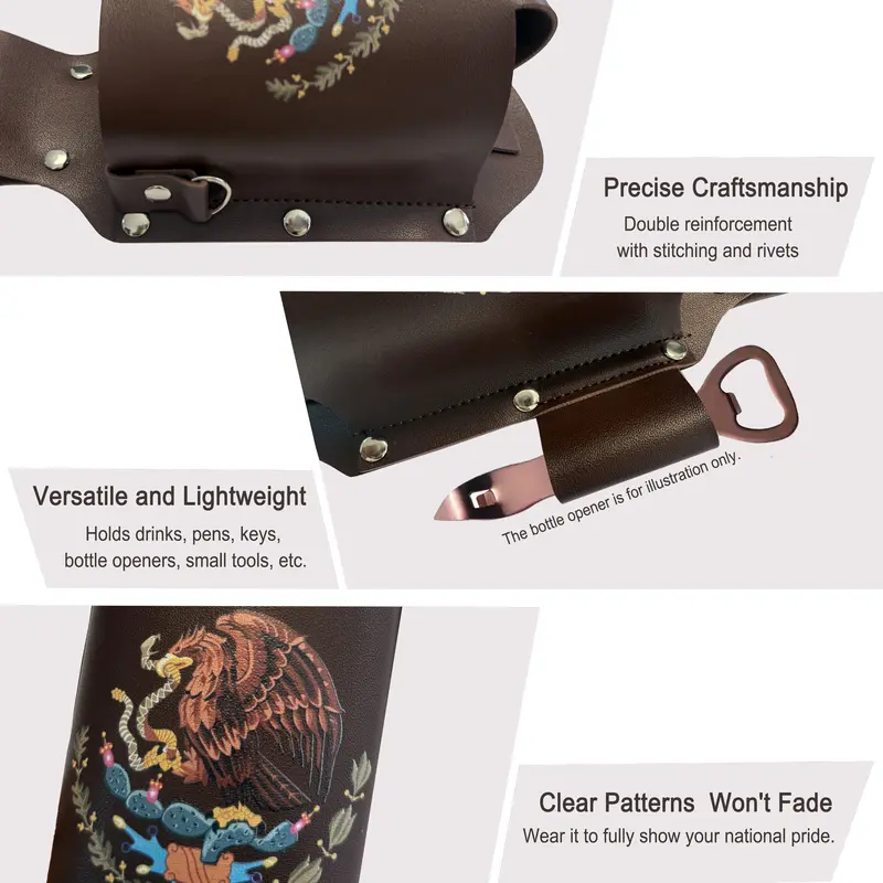 Everyday carry, personally theirs: Leather Drink Holster Belt Hands-Free Bottle Holder