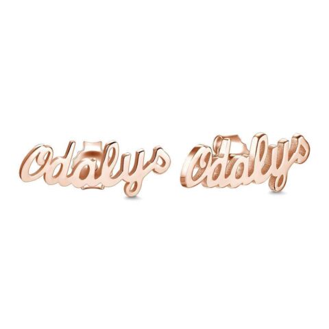 Made for One Person Only: Custom Name Earrings, Name Studs Rose Gold Plated