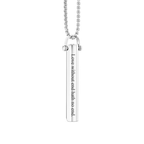 Custom Engraved Necklace Cylindrical Simplicity Memorable