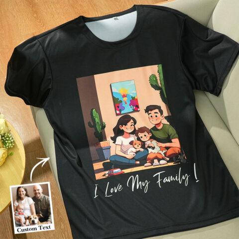Custom Cartoon Style Photo T-Shirt Personalized Anime Portrait Tshirt with Custom