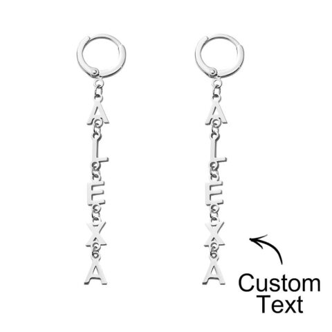 Custom Name Earrings Vertical Name Simple Style