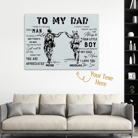 Custom Soldier Photo Painting Text Army Style Wall To My Dad