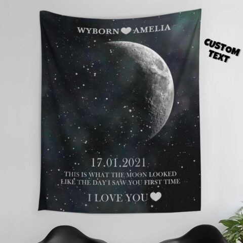 Made for one person in the world – them: Custom Moon Phase Tapestry Gift for Her Home