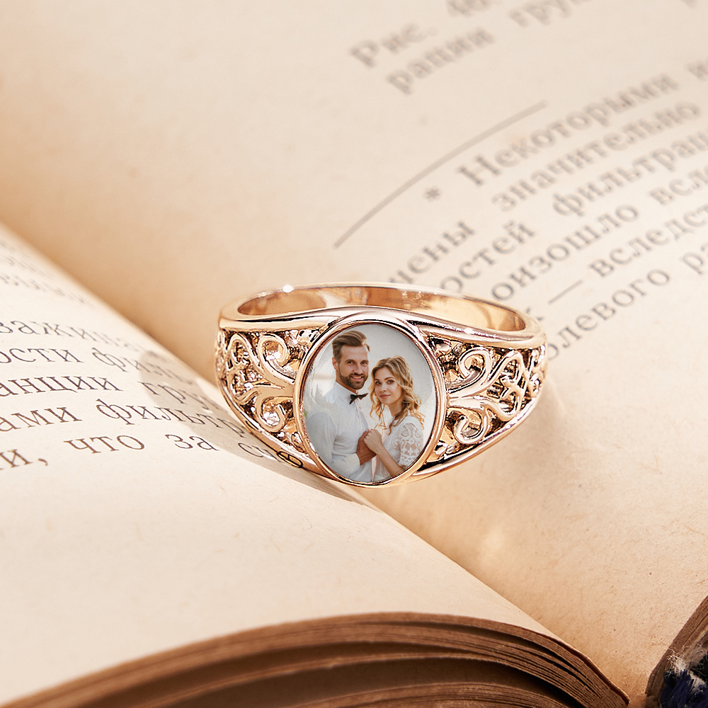 Custom Cutout Photo Rings Personalized Photo Jewelry Valentine’s Day