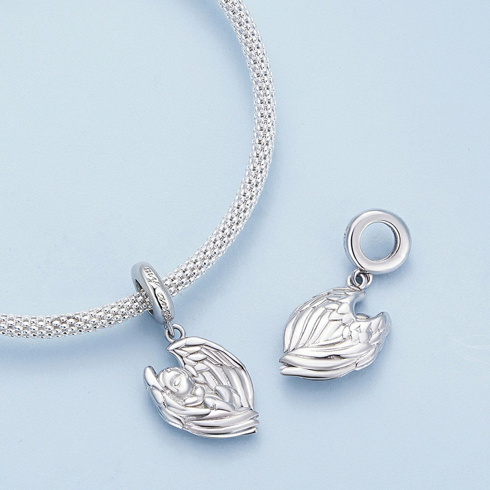 The One That Makes Them Cry: Angel Baby Dangle Charm Silver