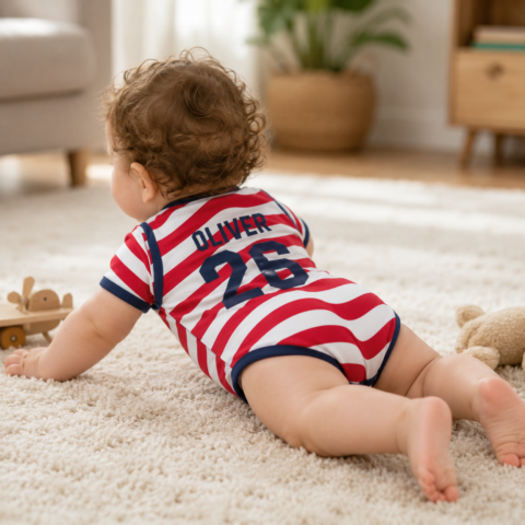 Stop Scrolling – This Is The One: Personalized Baby Soccer Jersey Romper, Custom Name &