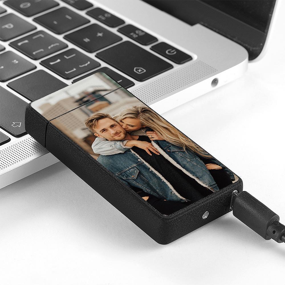 Not Available in Stores: Photo Engraved Lighter Electric Lighter Black Scrub