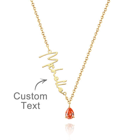 Birthstone Name Necklace Handmade Alexandrite Birthstone Gifts For Girlfriend