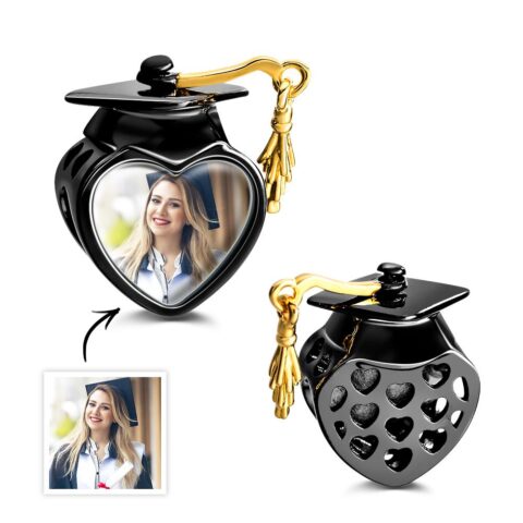Academic Cap Photo Charm Bead Best Graduation Gift Fit All Major