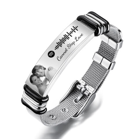 The daily reminder they can actually wear: Customized Optional Photo Engraved Spotify