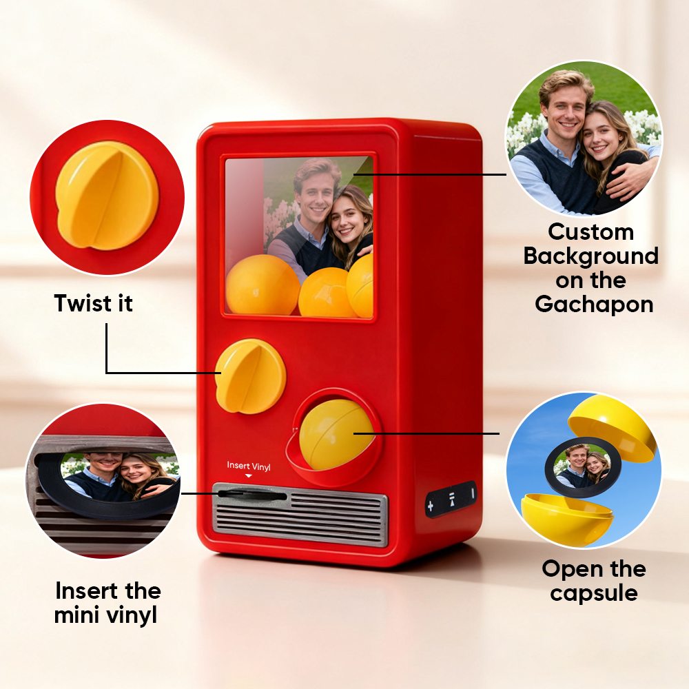 Personalized Music and Photo Music Gachapon Machine Custom Song Mini Record