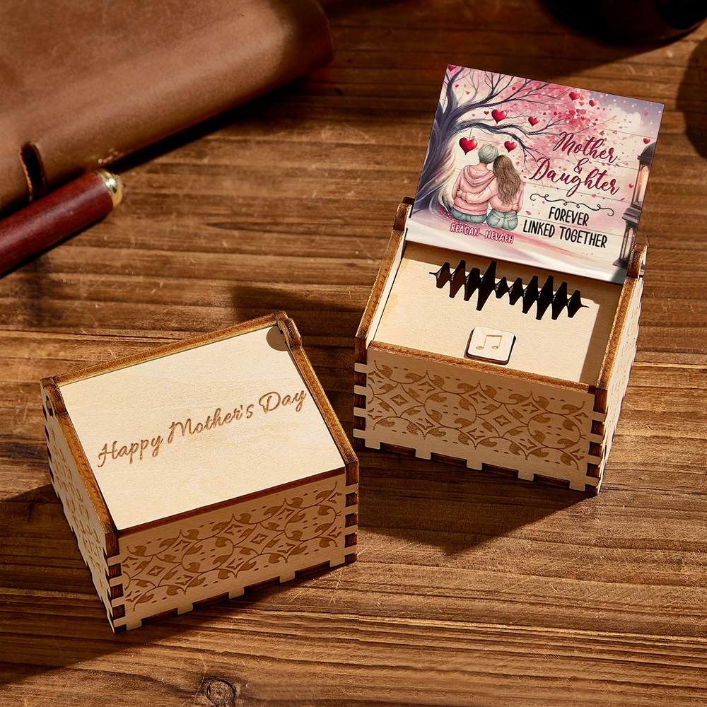 Made for one person in the world – them: Personalized Wooden Music Box Custom Music Box