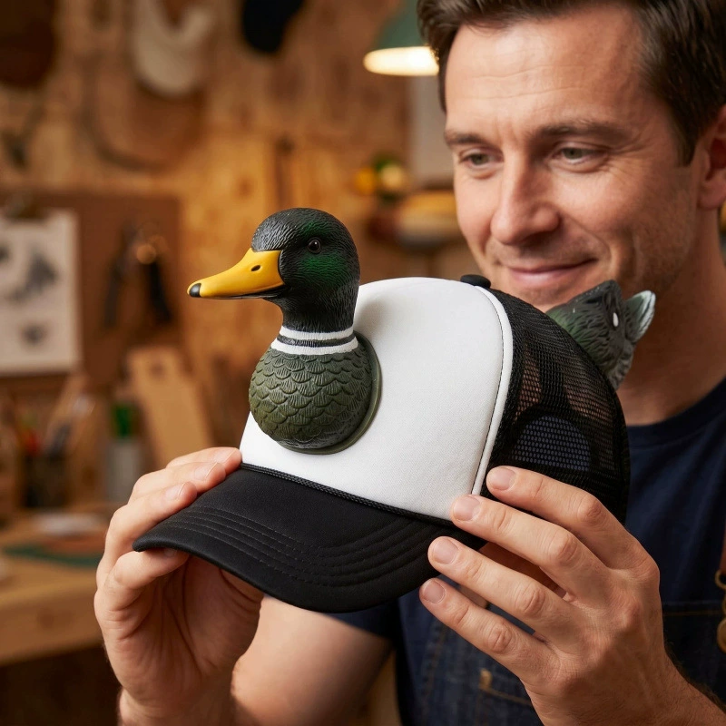 Funny Duck Trucker Hat 3D Mallard Gag Gift Baseball Cap Breathable