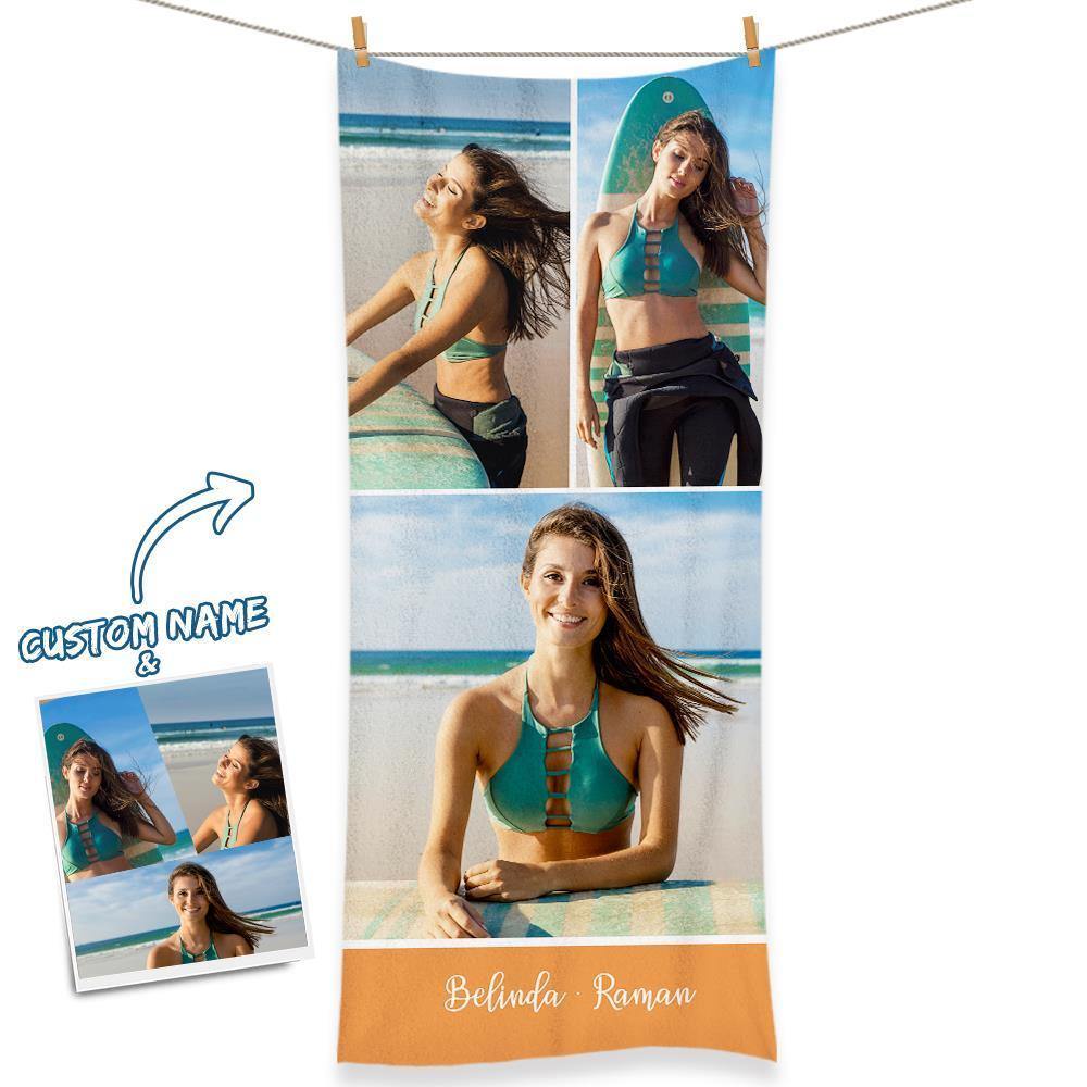 Made for one person in the world – them: Engraved Photo Towel Gift for Girlfriend