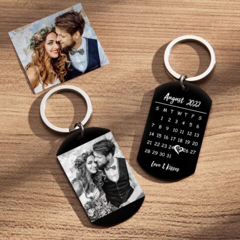 Custom Keychain Photo Calendar Keychain Tag Keychain Gift For Newly Married