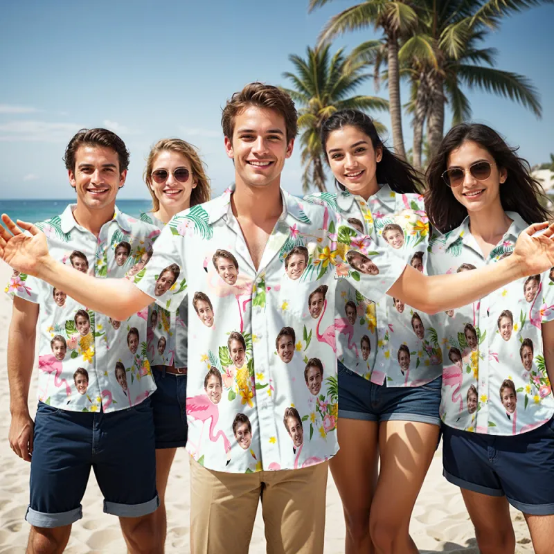 Custom Face Hawaiian Shirt Men’s All Over Print Aloha Shirt