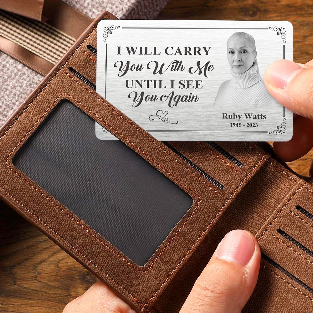 One of One, Just Like Them: Custom Photo Memorial Wallet Card Personalized Metal Wallet