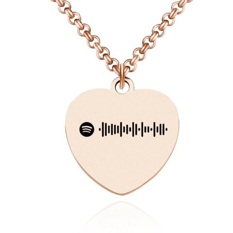 Custom Spotify Code Necklace Engraved Necklace Gifts For Couple’s