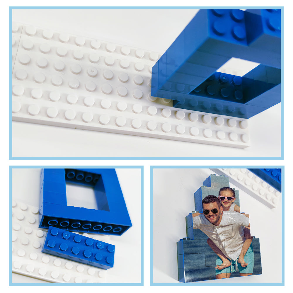 Personalized DAD and PAPA Photo Building Brick Puzzles Photo Block Father’s