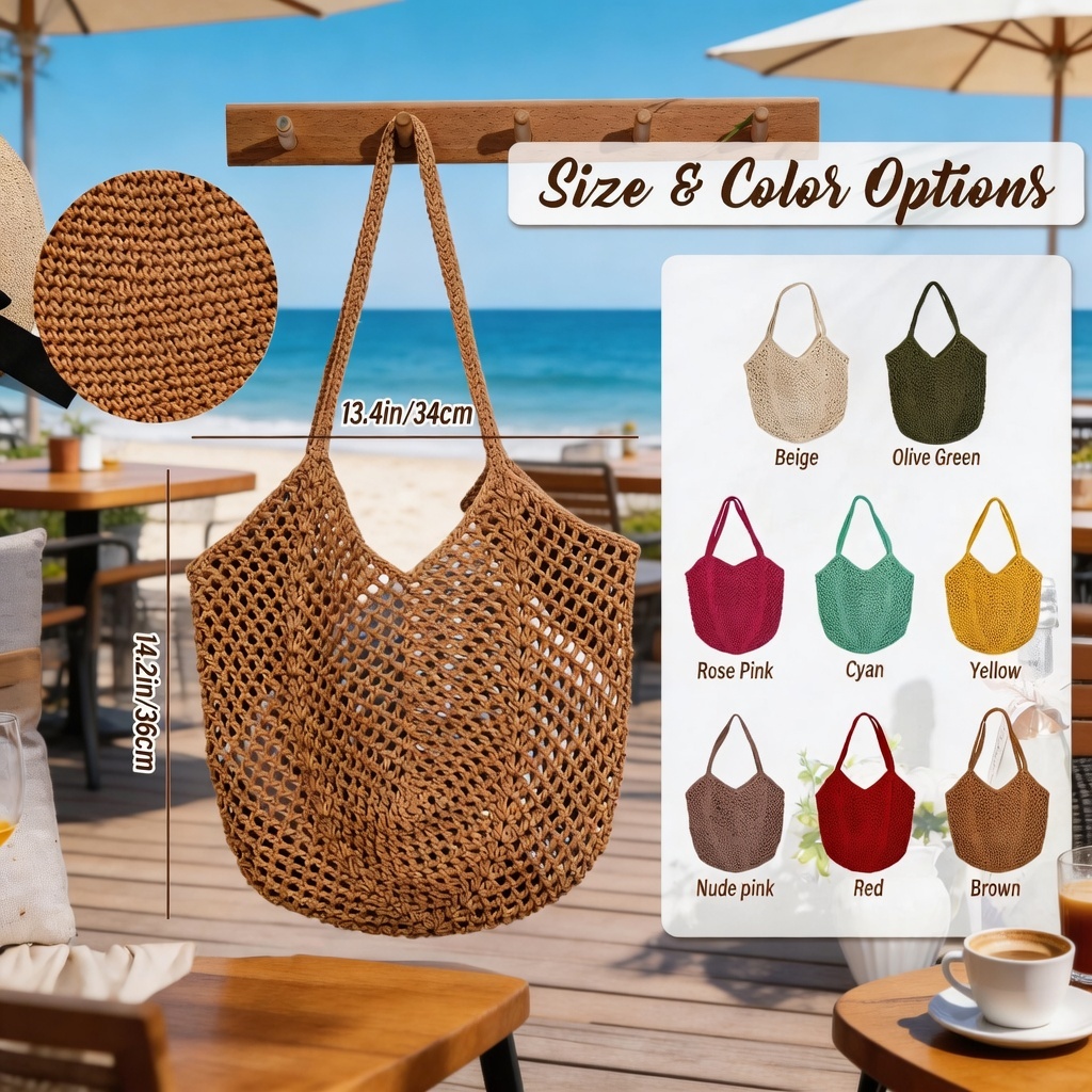 Everyday carry, personally theirs: Personalized Crochet Beach Bag with Custom Name
