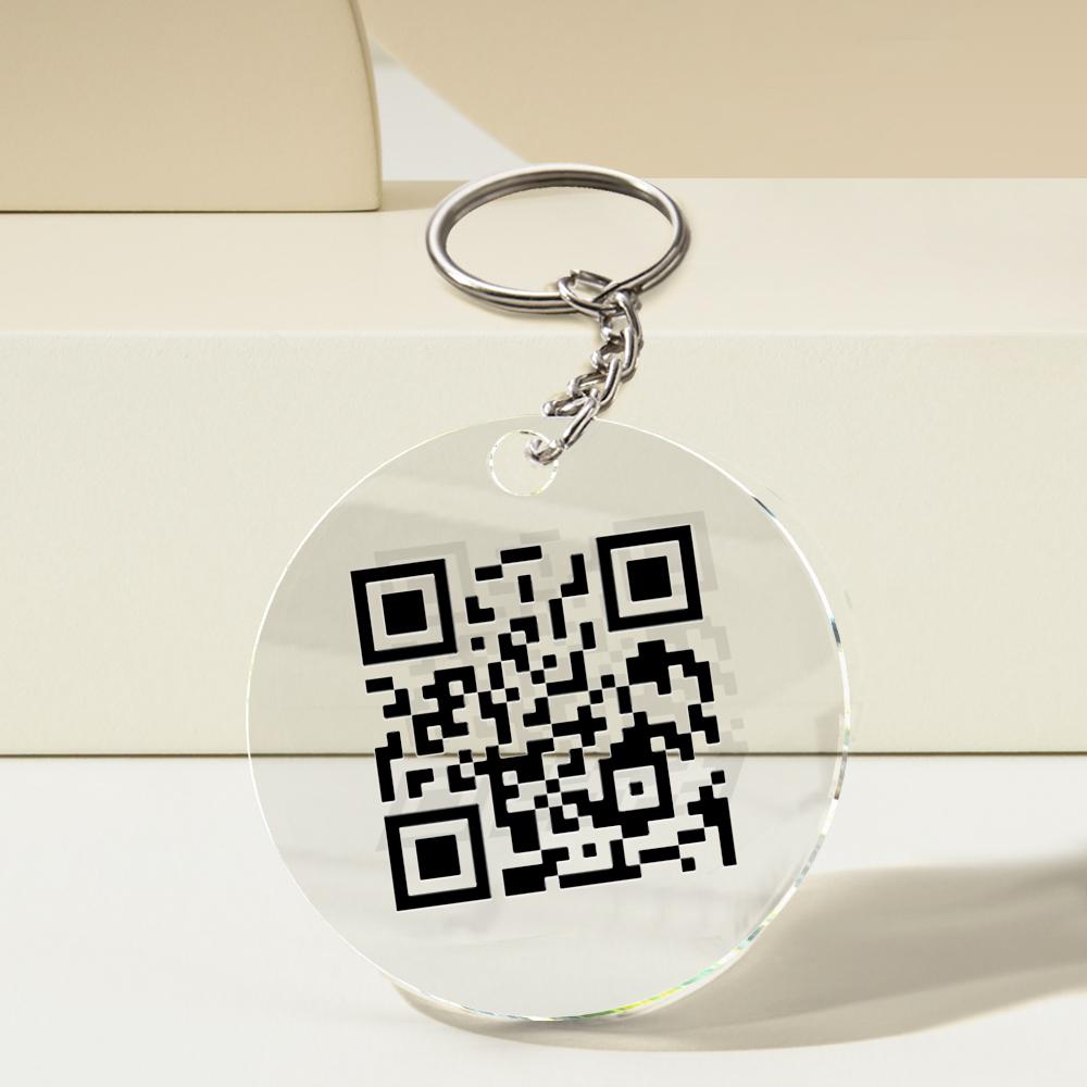 Scannable QR Code Social Media Keychain with Your Voice or Text