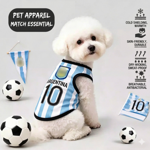 Guaranteed Happy Tears: Football Fever Dog Jersey – Breathable Soccer Team Shirt for Small