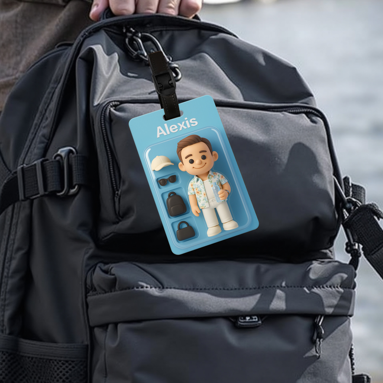 Fully Body Custom 3D Effect Cartoon Character Traveling Luggage Tag