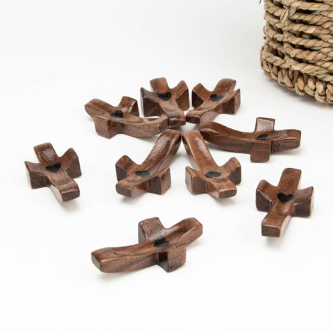 Black Walnut Comfort Cross, Thumb Cross Pocket Anxiety-Relief Prayer Cross, Christian