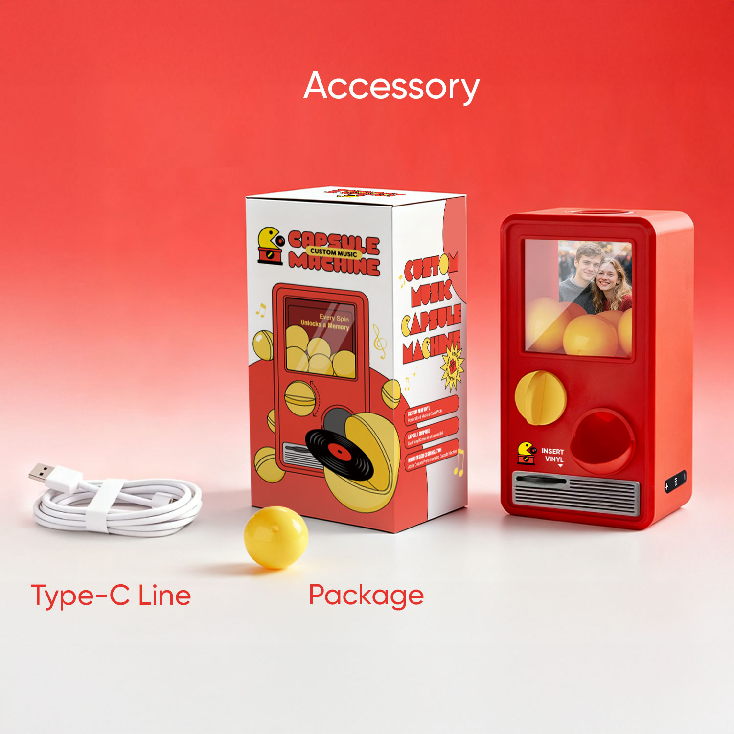 Personalized Music and Photo Music Gachapon Machine Custom Song Mini Record