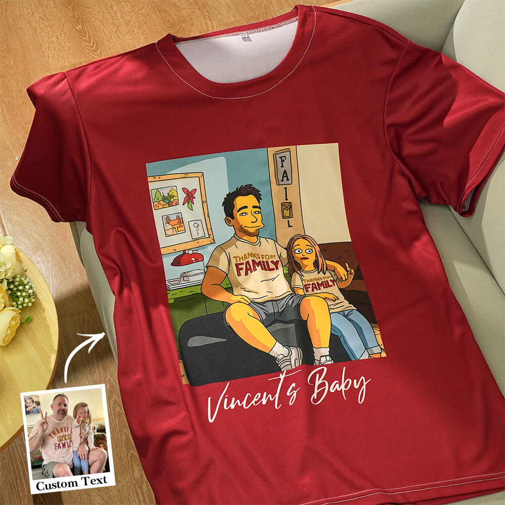 Custom Cartoon Style Photo T-Shirt Personalized Anime Portrait Tshirt with Custom