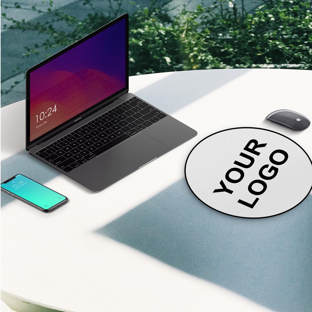 She Will Not Put It Down: Custom Photo Round Mouse Pad With Your Logo Enjoy The Life