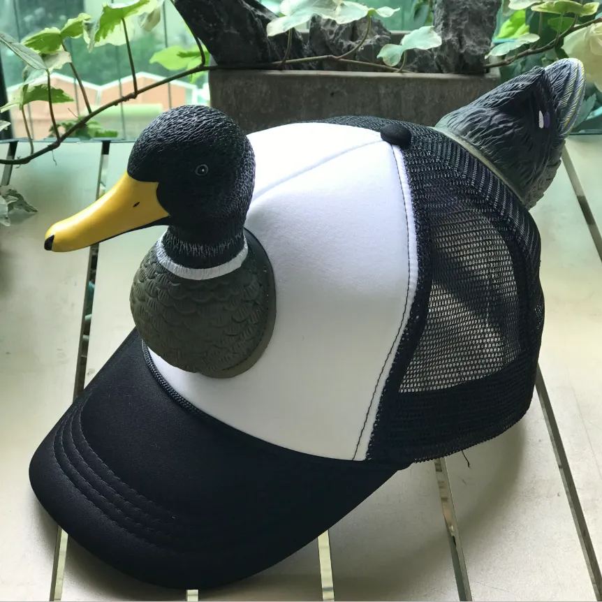Funny Duck Trucker Hat 3D Mallard Gag Gift Baseball Cap Breathable