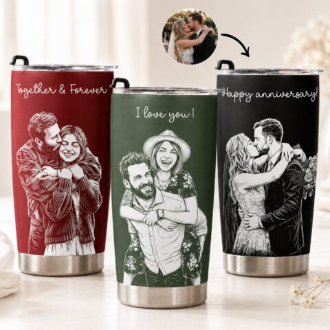 One of One, Just Like Them: Custom Couple Photo Sketch Line Art Anniversary
