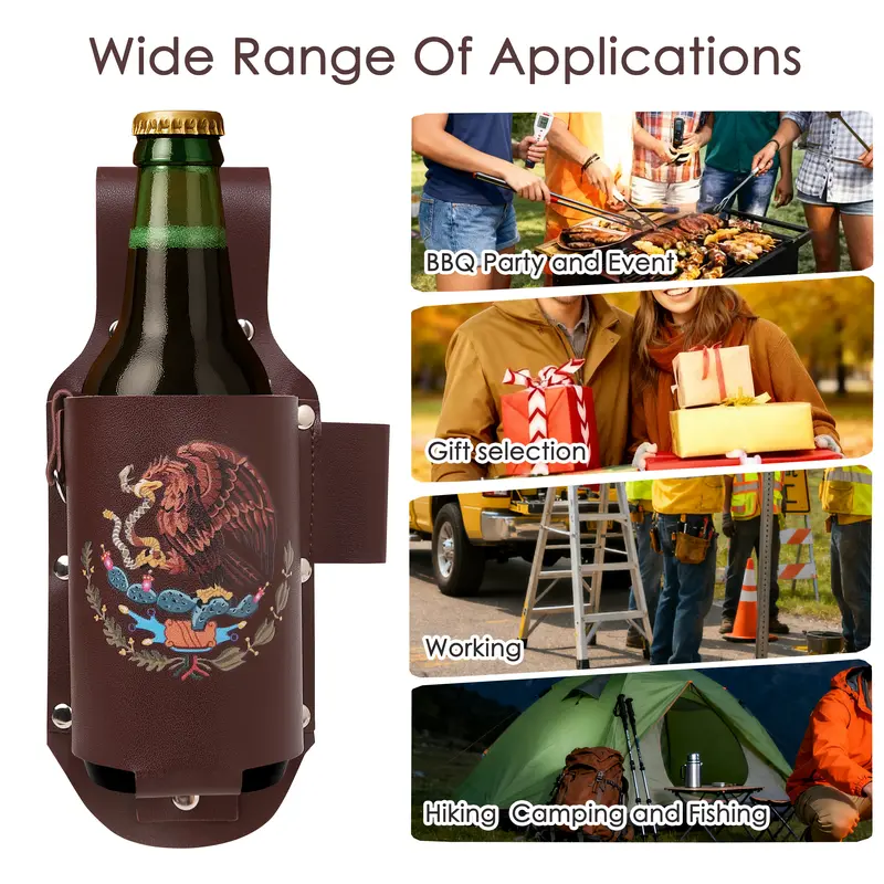 Everyday carry, personally theirs: Leather Drink Holster Belt Hands-Free Bottle Holder