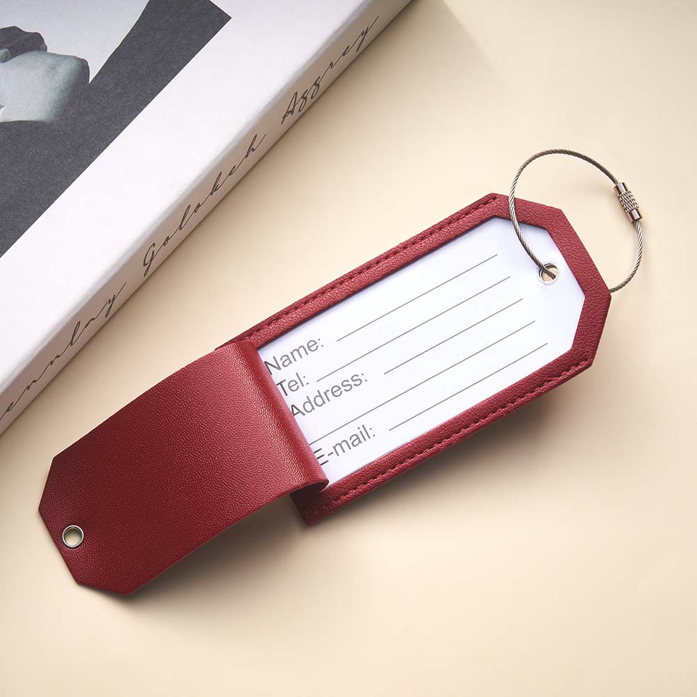 Open Slowly. Tears Likely.: Personalized Engraved Leather Luggage Tag Creative Airplane